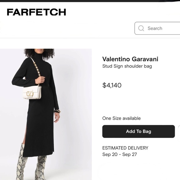 Valentino Garavani Stud Sign Shoulder Bag Light Ivory NIB - Picture 8 of 16